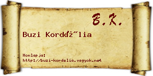 Buzi Kordélia névjegykártya