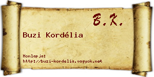 Buzi Kordélia névjegykártya